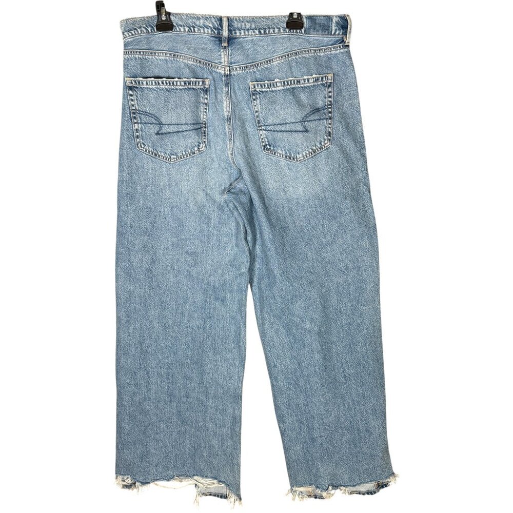 AEO American Eagle Super High Rise Baggy Wide Leg Cotton Lyocell 14 - Picture 2 of 8